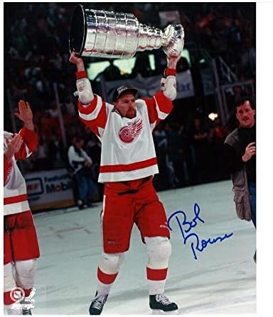 BOB FELRÁZNI Aláírt Detroit Red Wings 8 x 10 Fotó W/Stanley Kupa - 70523 - Dedikált NHL-Fotók