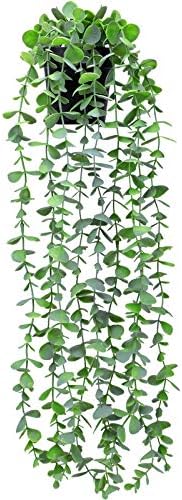 FUNARTY Hamis Növény Dekoráció Kis Mesterséges Lóg Növény Hamis Eukaliptusz Növény Ál Zöld Szőlő Növény, Fű, Otthon Beltéri