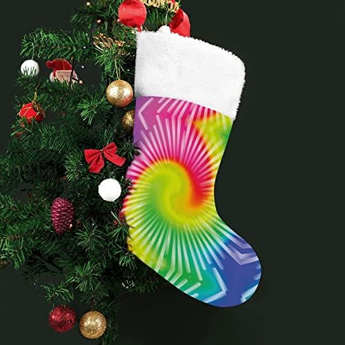 Gyönyörű Reális Spirál Tie-Dye Karácsonyi Lóg Harisnya, Zokni karácsonyfa Kandalló Holiday Home Decor