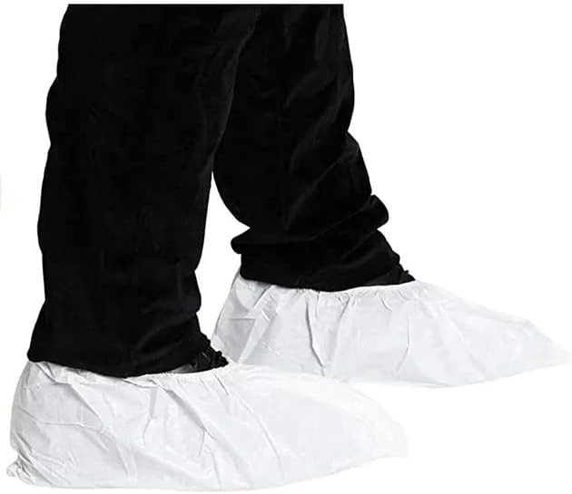 Eldobható Cipő Kiterjed a Beltéri 100 Csomag - 50 Pár. Vízálló Fehér X-Nagy Cipő, Amely 16.5 x 6.5 - Műanyag Eső Cipő Védelmezők