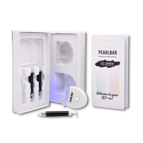 PearlBar - Szén & LED Fogfehérítő Készlet - Fogfehérítés LED Száj Tálca w/Szén Beadni Gél lehet Eltávolítani a Felületi Foltok Férfi