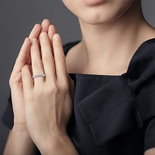 2023 Új Cirkon Gyémánt Eljegyzési Női Hercegnő Gyűrű Személyre szabott Gyűrűk Rave Gyűrűk (Ezüst, 7)