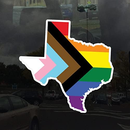 Alkalmazható Szójáték Texas Állam Fejlődés Pride Flag - Vibráló Statikus Ragaszkodnak Ablak Ragaszkodnak - 4 inch