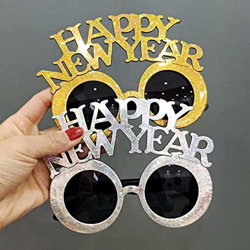 Mllxon Boldog Új Évet Szemüveg Csillogó Új Év Napszemüveg Vicces Party Szemüveg a szilveszteri Party Dekoráció
