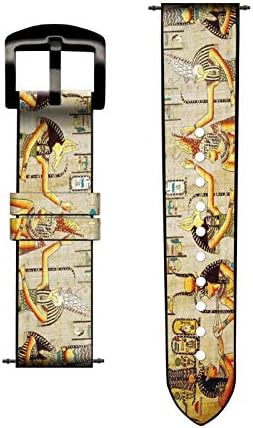 CA0034 Egyiptom Wall Art Bőr & Szilikon Intelligens Karóra Heveder Zenekar a Karóra Smartwatch Smart Óra Méret (20mm)