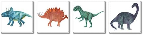 TEXTÚRA ÁLMOK Fiú Szoba Király Dinoszaurusz Festmény Nyomtatás, Vászon Wall Art Tyrannosaurus Stegosaurus Triceratops Festmény,