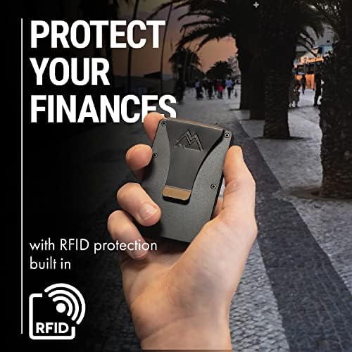 Hegyi Út Minimalista Tárca a Férfiak - Slim RFID Tárca azt karcálló, Matt Szénszálas Hitelkártya Birtokos & pénzcsipesz, Könnyen