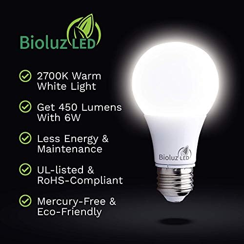 Bioluz LED 40 Wattos LED Izzók 2700K Meleg Fehér, 6 W = 40W Nem Szabályozható 19 LED Izzók 48 Csomag