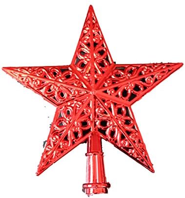 Ország Selyem 8.3 H Fémes Csillag Csúcsdíszt Karácsonyfa Díszítés (Piros)