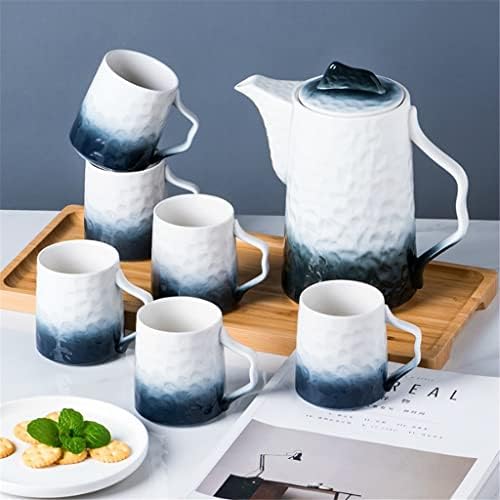 HDRZR Gradiens kerámia teás készlet víz csésze tea fazék hideg kanna tálca háztartási délutáni tea csésze készlet kávéscsésze szett