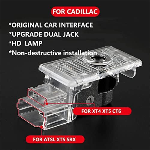 LED Autó Ajtó Logó Fények Projektor 3D Szellem Árnyék Fények Cadillac SRX XTS ATS XT4 XT5 XT6 Kettős Plug Tócsa Fények Caddy Üdv Jóvoltából