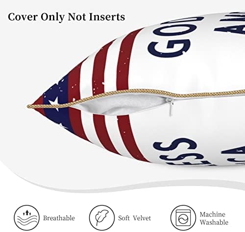 Myshe Pack 2 Bársony Egyedi Amerikai Zászló Dekoratív Szögletes Párna Fedezze Állítva Kanapé, Hálószoba Autó 18 X 18 Colos 45 X