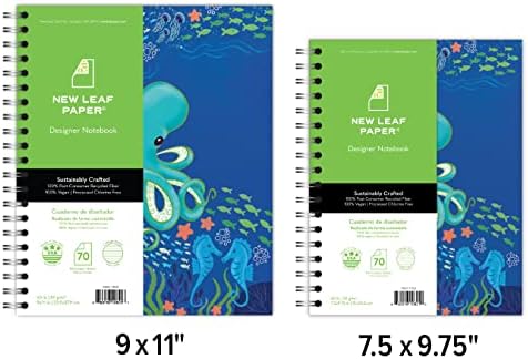 Új Levél PaperSmall Spirál Kötött Tervező Notebook, VEGYES Design 3-PACK, 9.75 x 7,5 70 Lap, - ban Újrahasznosított, hogy a Főiskolán