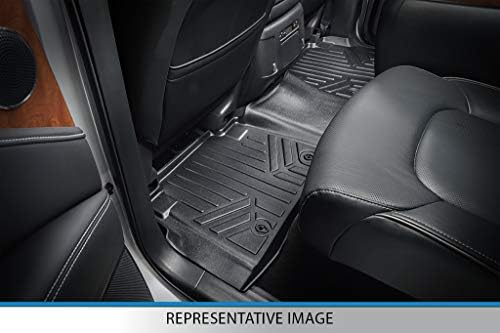 MAXLINER Egyéni Alkalmas Szőnyegek 2 Sor Bélés Szett Fekete Kompatibilis 2019-2020 Hyundai Santa Fe 5 Utas Modellek