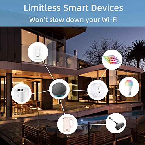 Alexa Smart Plug, Okos Outlet Bluetooth Háló, Egyszerű Beállítani, Alexa App Távirányító（4-Csomagok）