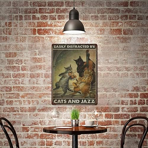 Fém Jelek Macska-Jazz Könnyen elvonják a Figyelmét Vicces Macskák Macskák Bálterem Táncosok Fekete Macska Vintage Macska szerelmes
