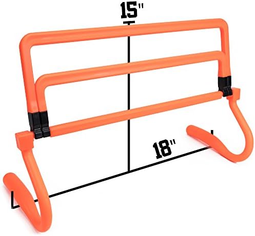 6-Csomag Agility Akadályok, Állítható Magasság Hosszabbító – Neon Narancs Set & Carry Bag – Plyometric Fitness & Sebesség Felszereléssel,