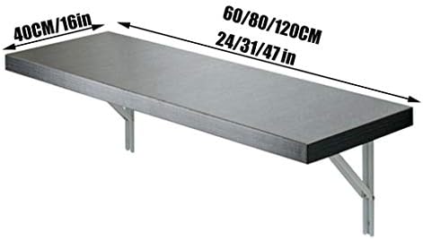 RXBFD Falra Szerelt Drop-Levél Asztal Összecsukható Falon Asztal,Számítógép Konyha & Ebédlő Asztal Zárójelben,4060CM/4080CM/40120CM/40150CM