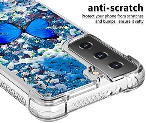 FlipBird tok Samsung Galaxy S30,Bling Luxus Divat Folyékony Úszó Szikra Sokk Abszorpciós védőtok Samsung Galaxy S30 Kék Pillangó