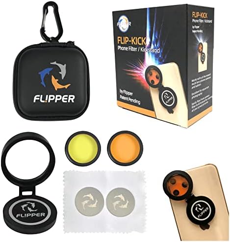 FL!PPER Flipper FlipKick Egyetemes Akvárium Okostelefon Kamera Objektív Szűrő Kit & Kick-Stand - Színes akvárium Szűrő-Lencse