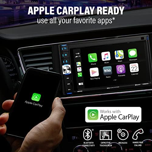 FŐNÖK Audio Rendszerek BCP62 Car Audio Sztereó Rendszer - Apple CarPlay, 6.2 Hüvelyk Dupla Din, Kapacitív Érintőképernyő, Bluetooth