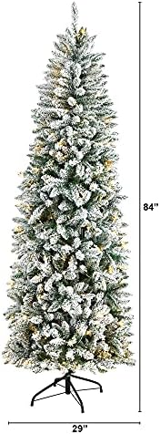 7 láb. Slim Özönlöttek Montreal Mesterséges Fenyő karácsonyfa 300 Meleg Fehér LED Lámpák, 995 Hajlítható Ágak
