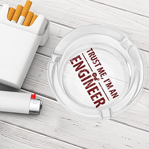 Hidd el Vagyok Mérnök Kerek Üveg Hamutartó tartó Cigaretta Esetében Aranyos Füstölgő Hamu Tálca