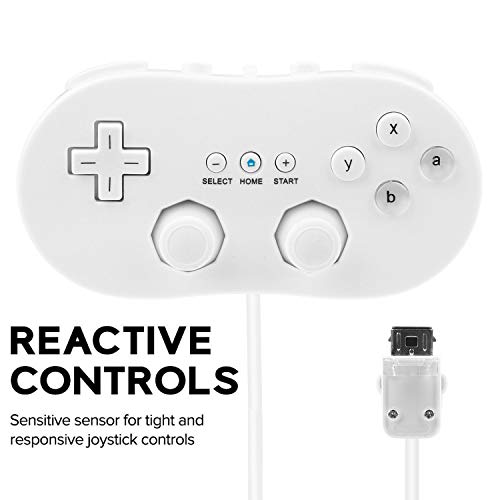 Wiresmith 2X Vezetékes Klasszikus Vezérlő Gamepad A Nintendo Wii Remote Fehér