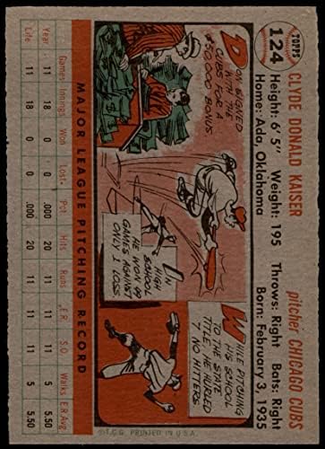 1956 Topps 124 GRY Ne Kaiser Chicago Cubs (Baseball Kártya) (Szürke Vissza) JÓ Cubs