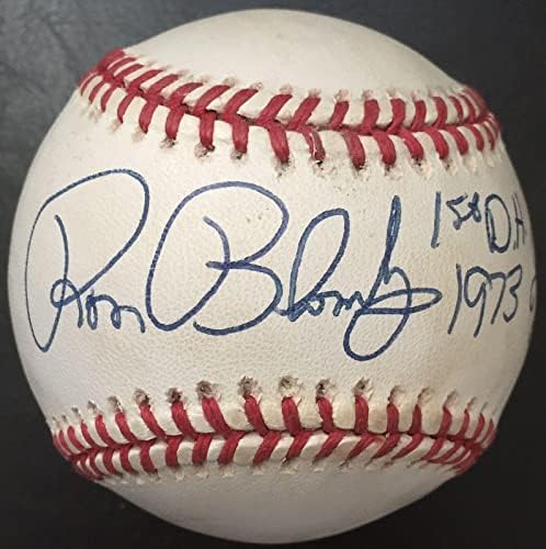 Ron Bloomberg 1 DH 1973-ban Aláírt Amerikai profi Baseball-Liga, PSA COA - Dedikált Baseball