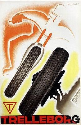 1933 Trelleborg Motoros & Auto Verseny Gumik - Promóciós Reklám Mágnes