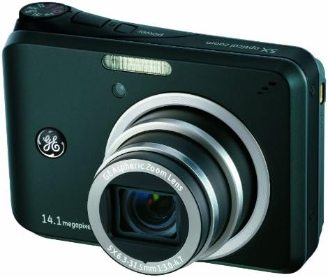 GE A1455 14MP Digitális Fényképezőgép, 5X Optikai Zoom, 2.7-Inch LCD kijelző, Automatikus Fényerő (Fekete)