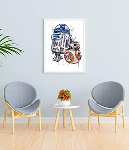 Star Wars Plakátok a Falakon Star Wars Poszter Akvarell Nyomatok Készlet 4 Keretben (8x10) Gyerek Szoba Dekoráció Star Wars
