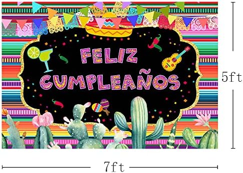 MEHOFOND Feliz Cumpleaños Hátteret Fiesta Mexikói Témájú Parti Dekoráció spanyol Boldog Szülinapot Fotózás Háttér Mexikó Cinco Mayo Karnevál
