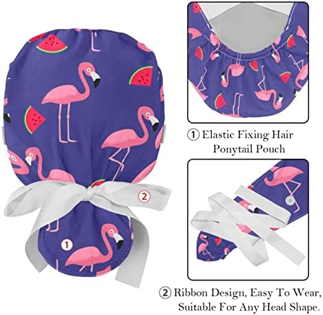 2 Db Karácsonyi Flamingo Nővér Bozót Sapkák Női Hosszú Haj, Nyakkendő Állítható Hátsó Koponya Kalap, Egy Méret Dolgozik Fej Fedél