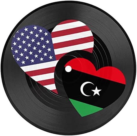 Líbia amerikai Zászló CD Lemezt Alátétek Vicces Kupa Mat Dekoráció az Otthoni Irodai Asztal Bár