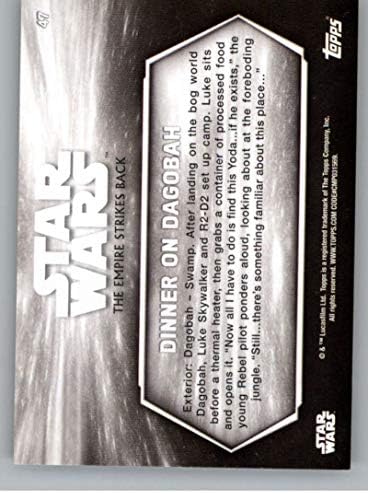 2019 Topps Star Wars Birodalom visszavág Fekete-Fehér 47 Vacsora a Dagobah Luke Skywalker Trading Card