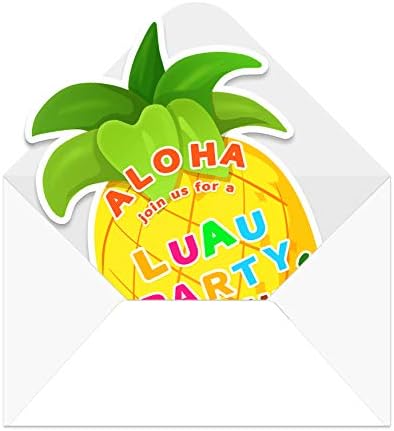 20 Csomag Hawaii Hawaii Luau Parti Meghívó a Borítékok - Nyári Medence Trópusi Szülinapi Baba Zuhany Tiki Party Kellékek meghívók，Trópusi