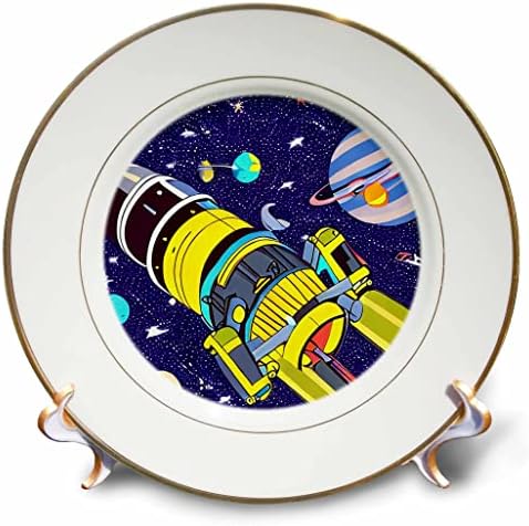 3dRose Dekoratív űrkutatás Art. Űrhajók, Csillagok, Bolygók Ajándék - Lemezek (cp-374661-1)
