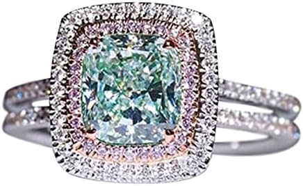 100 Gyűrű Pack Kézzel Készített Luxus Eljegyzési Gyűrű Fehér Ékszerek Kő Esküvői Ajándék, Vágott Fülbevaló (Zöld, 6)