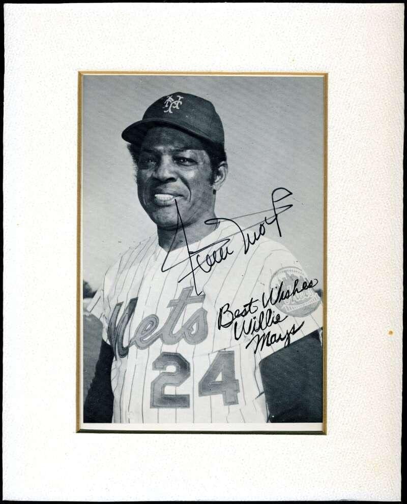 Willie Mays PSA DNS Aláírt 5x7 Fotó Autogramot Mets - Dedikált MLB Fotók