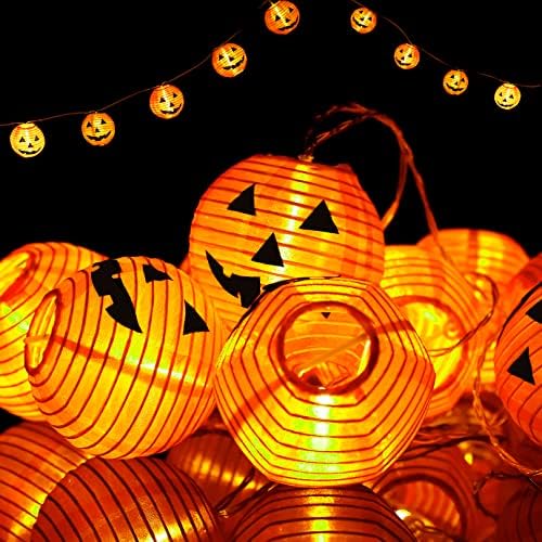XIYUNTE Halloween Tök Lámpás String Világítás - 10 LED DIY töklámpás a Halloween Pumpkin Fények, USB vagy elemes Tök String Világítás