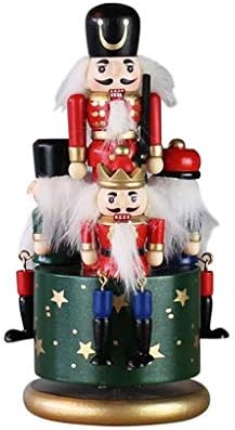 GRETD Fa Karácsonyi zenélő Doboz Pinewood Diótörő Katona Music Box Dekoráció Báb Asztali Dísz, Karácsonyi, Születésnapi Ajándék (Szín