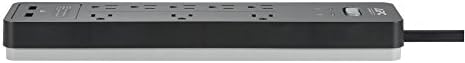 APC Power Strip túlfeszültségvédő Töltés USB Portok, PH8U2, 2160 Joule, Lapos Csatlakozó, 8 Üzletekben Fekete