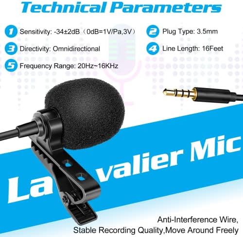 Professzionális Csíptetős Hajtóka Mikrofon Allview Viva 1003G Kompatibilis az iPhone Telefon vagy a Kamera Blogolás Vlogging ASMR