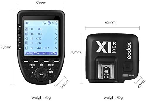 Godox Xpro-S 2.4 G X Rendszer TTL Vezeték nélküli Vaku Kiváltó Adó & 2 x Godox X1R-S Vezérlő Vevő Kompatibilis a Sony Flash
