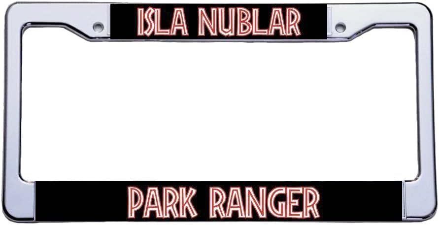 Rendszámtábla Keret Jurassic Park Rajongók Isla nublar volt/Park Ranger Rendszámtábla Tartó (Isla nublar volt/Park Ranger - Ezüst)