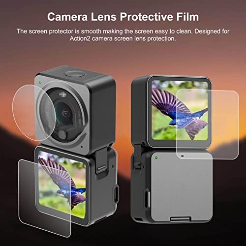 WinmetEuro Lencse Film Készlet, Akció Kamera Képernyő Védő Edzett Üveg 2.5 D Hajlító 9H Keménysége Action2 Kamera