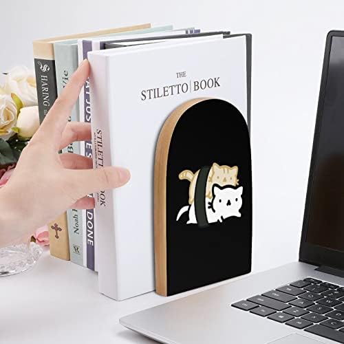 Vicces Sushi Macska Nagy Fa Könyvtámasz Modern Dekoratív Könyvespolc Könyv Dugóval Asztal Polc Birtokosai Készlet 2