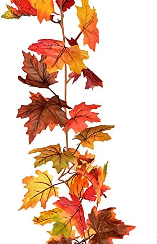 GRBAMBI 2 Csomag Mesterséges Ősszel Maple Leaf Garland - Mesterséges Őszi Koszorú Lóg Esik Elhagyni Szőlő Hálaadásra Dekoráció,6Ft/Db